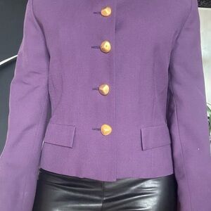 100% wool Purple Women's Blazer, Made in 🇨🇦 with Gold Buttons